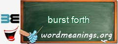 WordMeaning blackboard for burst forth